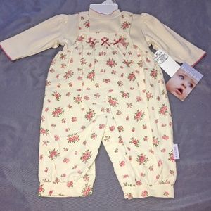 Tapioca Floral Bib Overalls & Shirt Set 0/3 Months